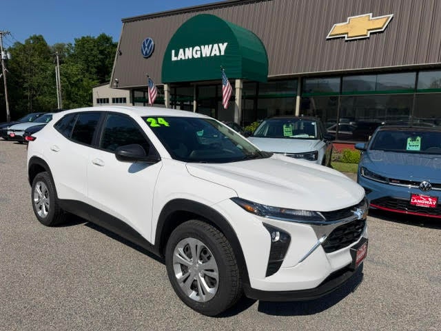 2024 Chevrolet Trax LS in Summit White — front three-quarter view